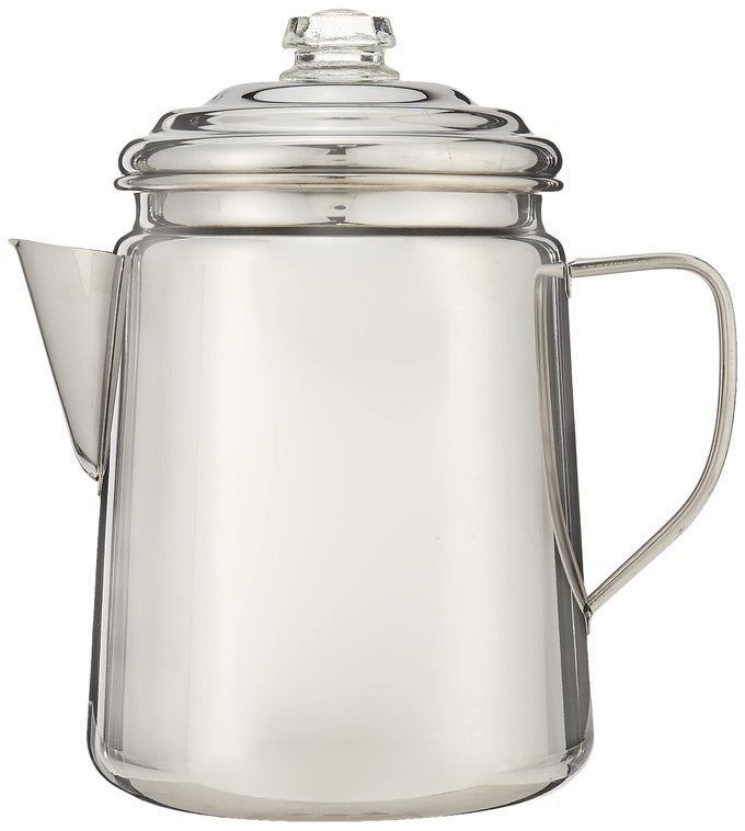 STAINLESS STEEL COFFEE PERCOLATOR 12CUP CAPACITY DURABLE OUTDOOR COFFEE MAKER FOR CAMPING BACKPACKING RV STOVETOP CAMPFIRE MORE NO FILTERS NEEDED