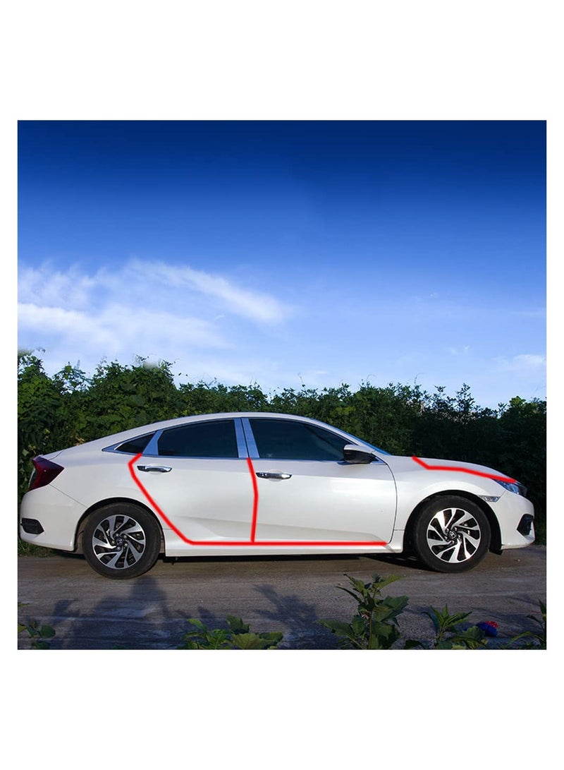 Universal Car Door Edge Guards U Shape Chrome Trim Strip DIY for Sedan Pickup Decoration Silver - Image 5