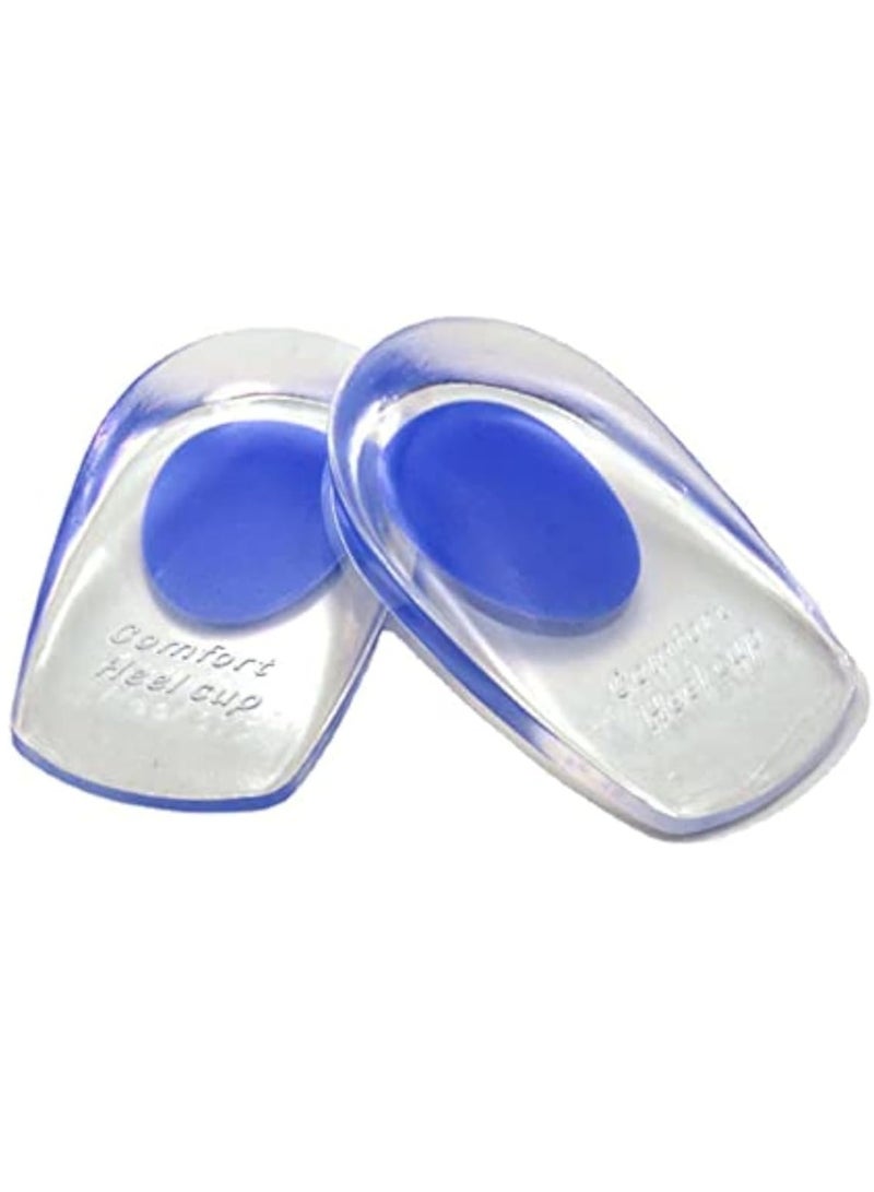 Gel Heel Cushion For Heel Pain Relief Women And Men | Silicone Heel Pad | Plantar Fascitis Inserts Heel Spur Pads| Achillies Heel Support| Cushion Heel Inserts | Standard Size,Blue Pair 1 & 2