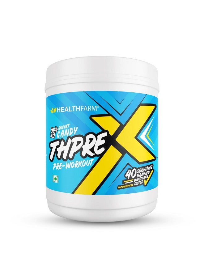 HEALTHFARM HEALTHFARM Thpre X Pre Workout Powder| Sports Nutrition Supplement For Men & Women - For Working Out,Hydration,Mental Focus & Energy - 40 Servings (Rocket Candy),1 Count  - Image 1