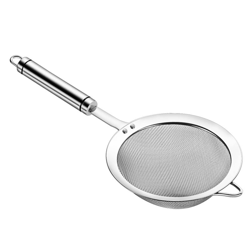 SUNWUKIN Stainless Steel Fine Mesh Strainers for Kitchen ColanderSkimmer with Handle Sieve Sifters for Food Tea Rice Oil Noodles Fruits Vegetable 473 inch