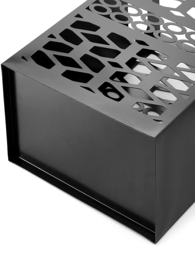 ZENFUN Rectangle Metal Umbrella Stand with 2 Hooks, Entryway Umbrella Holder & Walking Cane Storage, Umbrella Organizer Freestanding for Home, Office, Hotel, Black - Image 3