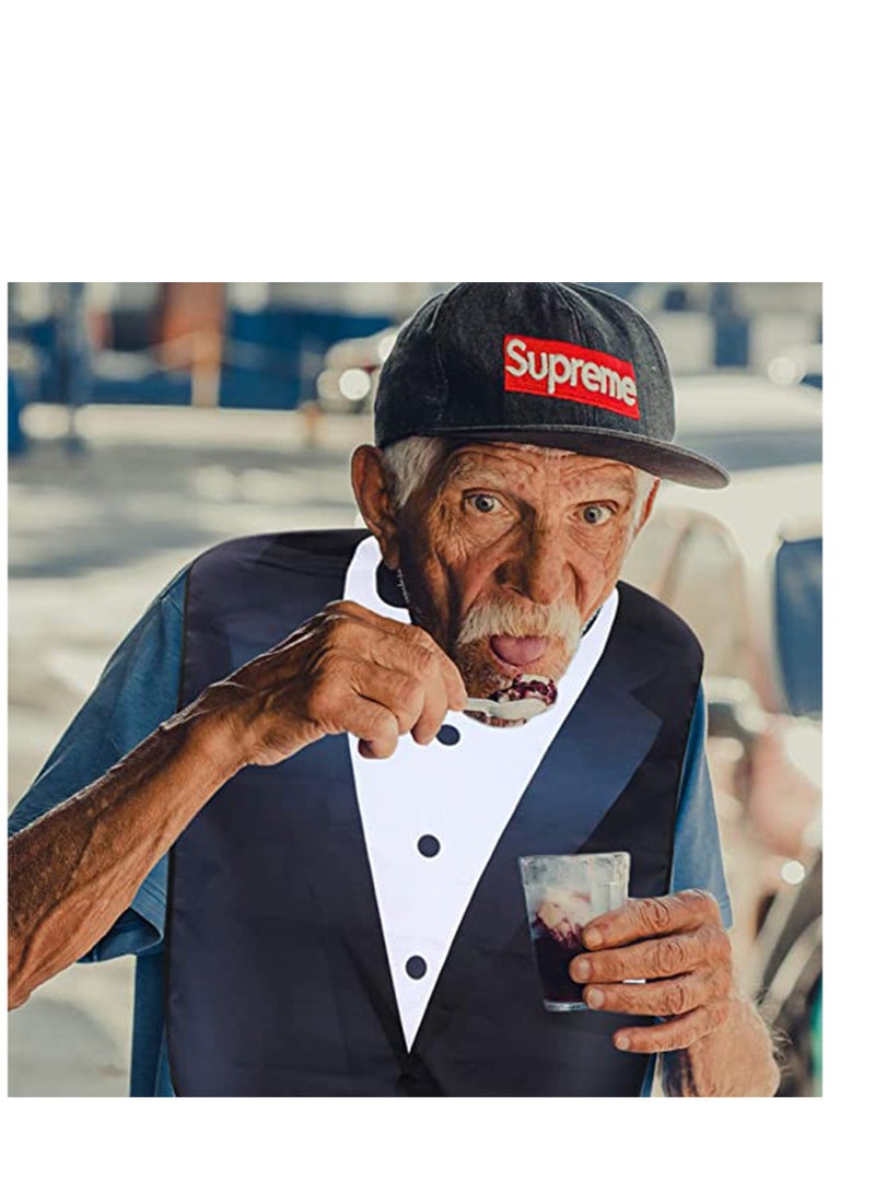 SYOSI Adult Bibs, Waterproof Bandana Elderly Bib, Washable And Reusable Adjustable Protector Bibs, Bow Tie Design, Suit Adult Bibs for Men & Women for Eating- 1 Pcs  - Image 3