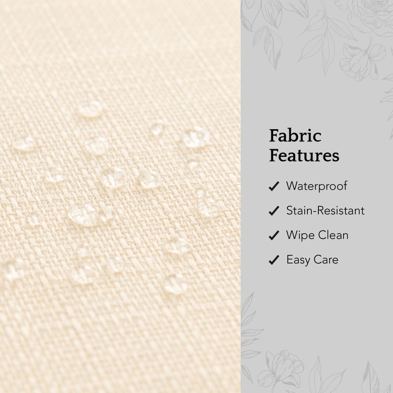 Elrene Home Fashions Laurel Solid Texture Water and Stain Resistant Tablecloth, 90" Round, Ivory - Image 3