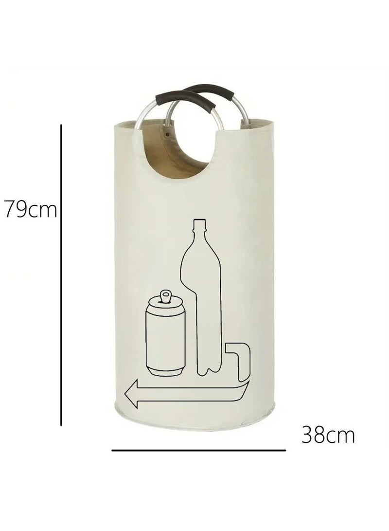 عام **سلة غسيل قابلة للطي من قماش الأوكسفورد - مع مقبض ألومنيوم، مقاومة للماء ومتعددة الاستخدامات** - Image 2