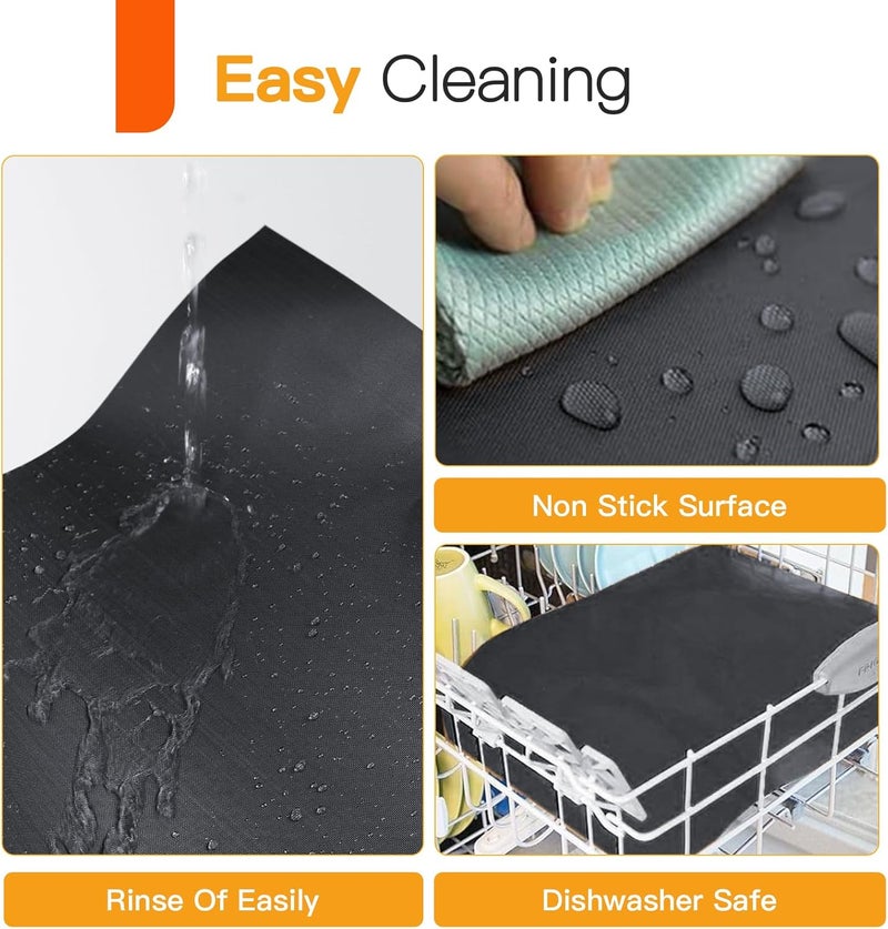 SKYBD Grill Mats - Nonstick Teflon BBQ Mats, Reusable & Easy to Clean (Set of 6), 15.8 x 13-Inch, Black - Image 4
