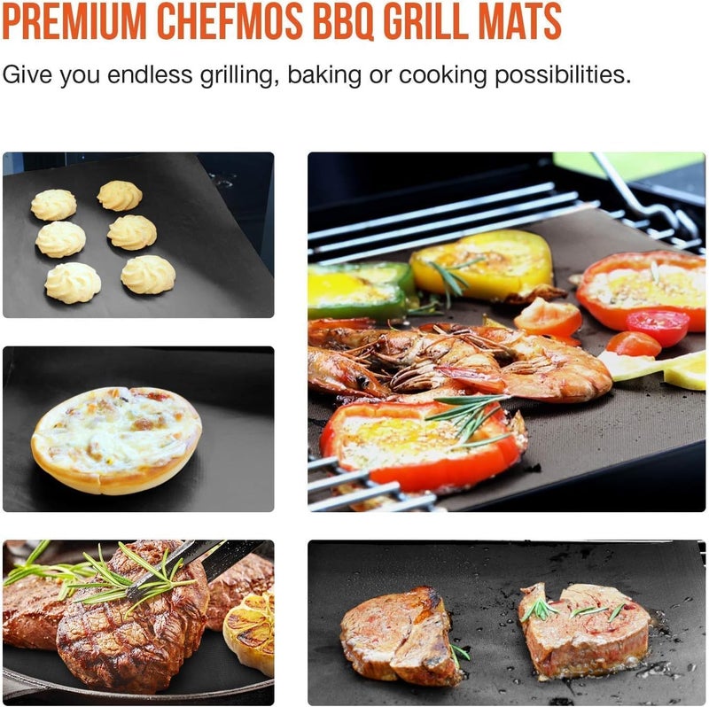 SKYBD Grill Mats - Nonstick Teflon BBQ Mats, Reusable & Easy to Clean (Set of 6), 15.8 x 13-Inch, Black - Image 5