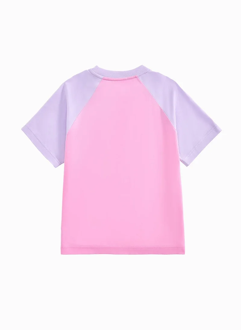 بالابالا Kids Unisex Round V-Neck Short-Sleeved T-Shirt