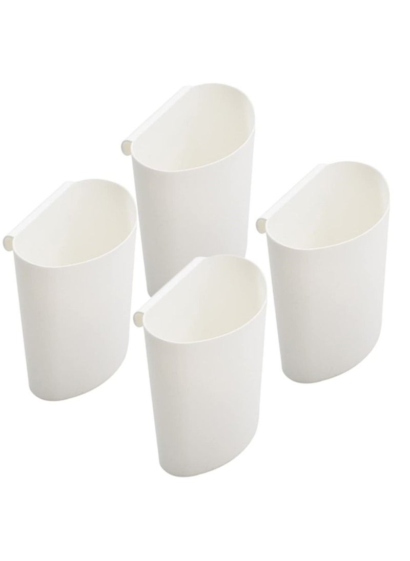 Y&D 4 Pack Hanging Cups for Storage Trolley and Cutlery Rack, Multifunctional Removable Cart Accessories, White  - Image 1
