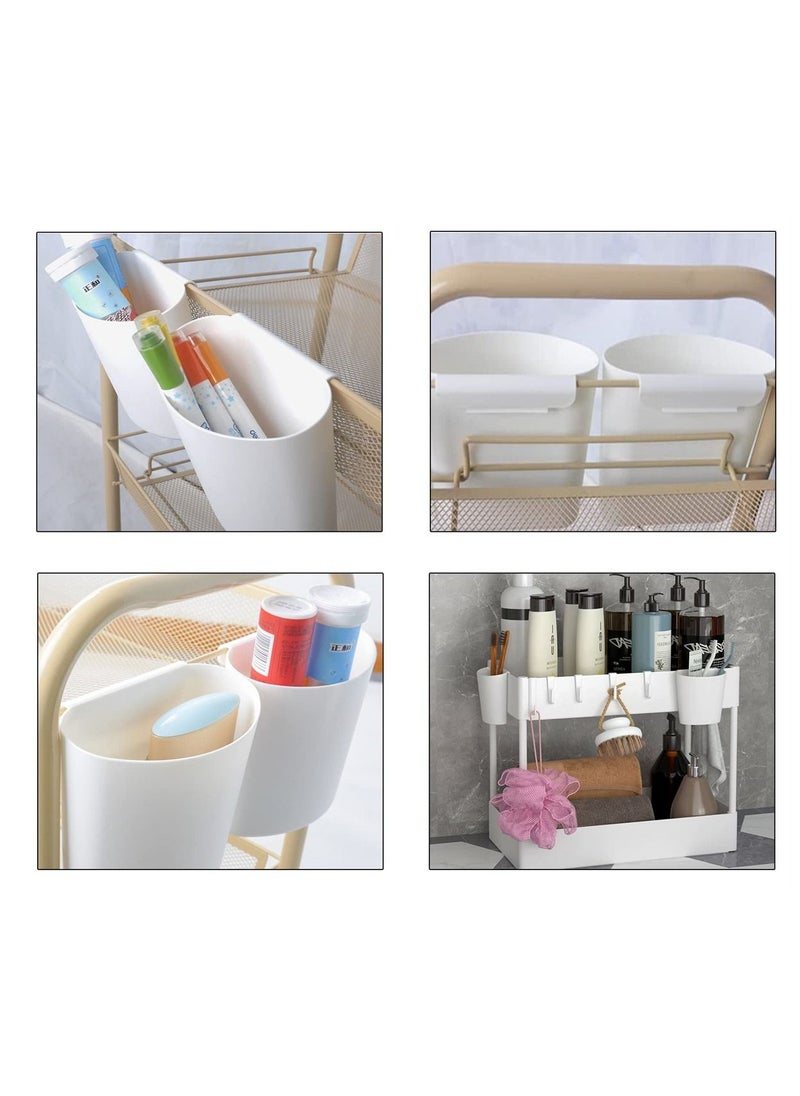 Y&D 4 Pack Hanging Cups for Storage Trolley and Cutlery Rack, Multifunctional Removable Cart Accessories, White  - Image 5