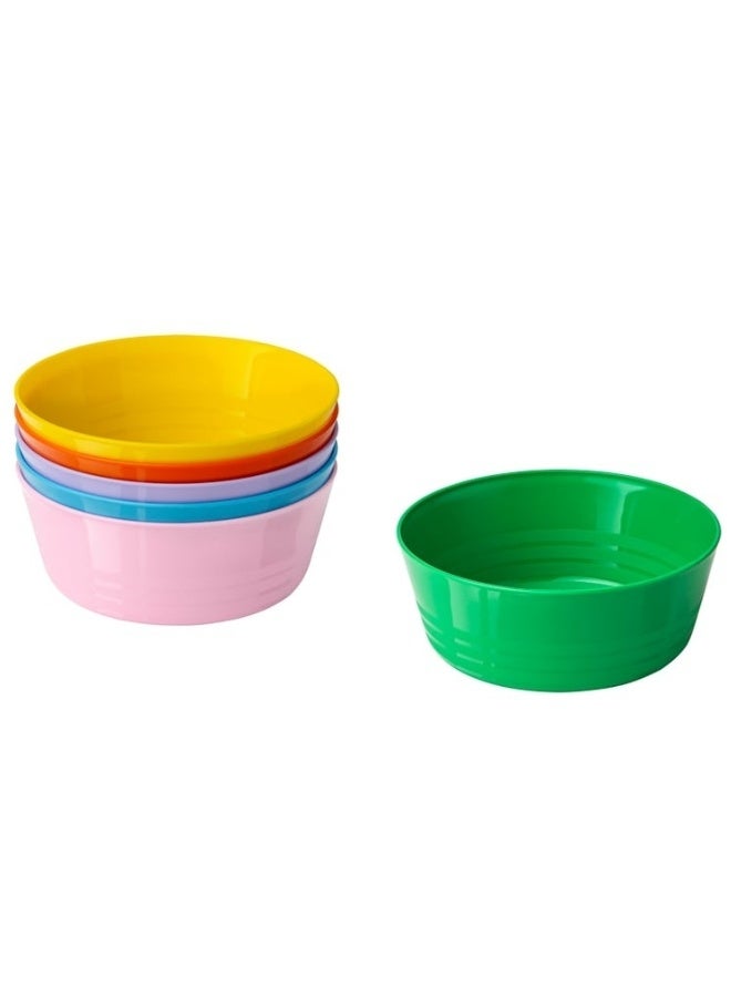 Ikea 6-Piece Colorful Plastic Bowls 12 × 9 cm – Lightweight Durable Polypropylene Bowls for Kids & Adults, Impact-Resistant Reusable Food-Safe Bowls, Stackable Space-Saving Design, Dishwasher Safe up to 70°C, Perfect for Cereal, Fruits, Salads, Desserts, Snacks, Nuts, Picnic, Camping, Travel & Everyday Use - Image 1