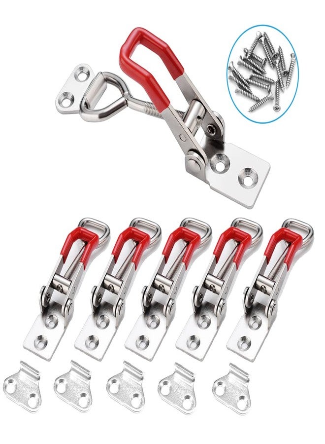 E-TING 6-Pack 4001 330Lbs Holding Capacity Adjustable Toggle Latch Clamp Smoker Latch Clamps 150Kg Quick Release Pull Latch +24 Screws for Various Tool Box - Image 1