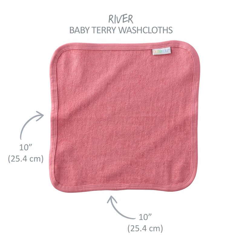 Butterblu River 10-Pack Baby Terry Washcloths 100% Organic Cotton Absorbent for Baby and Toddler Boys & Girls, Sunny Pink Rainbow, One Size - Image 3