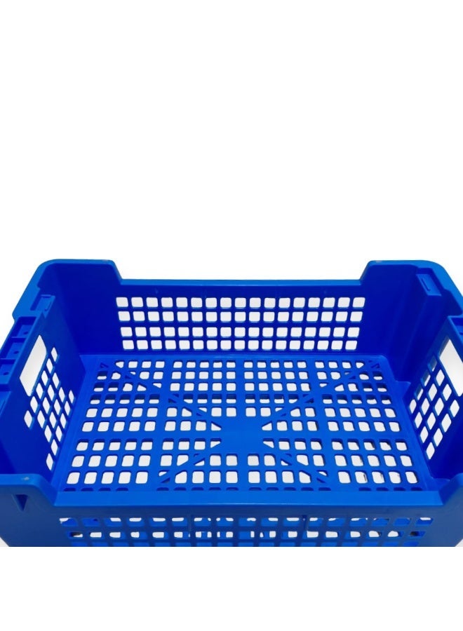 SNH Frozen Crate | Food-Grade Plastic Storage Crate for Bread, Fruits, Vegetables, Fish & Dairy | Stackable Ventilated Basket for Home, Grocery, Bakery & Commercial Use | Heavy-Duty Storage Bin for Kitchen & Delivery | Multipurpose Carrier Box - Image 3