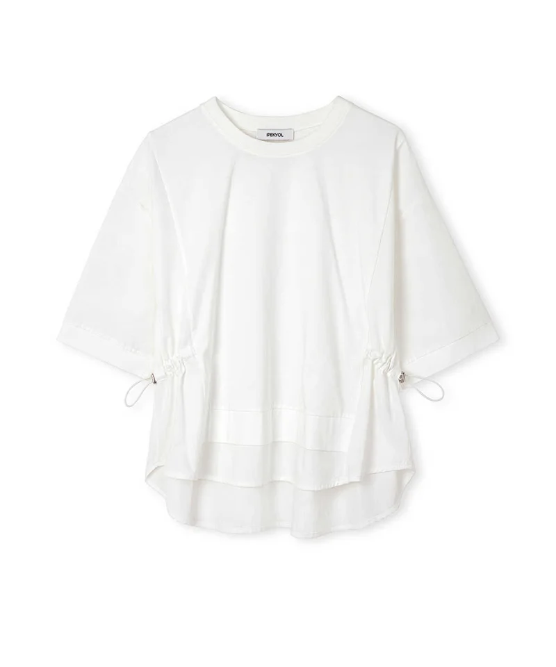 Ipekyol  Adjustable Waist Mixed Media T-Shirt for Women | Best Price UAE