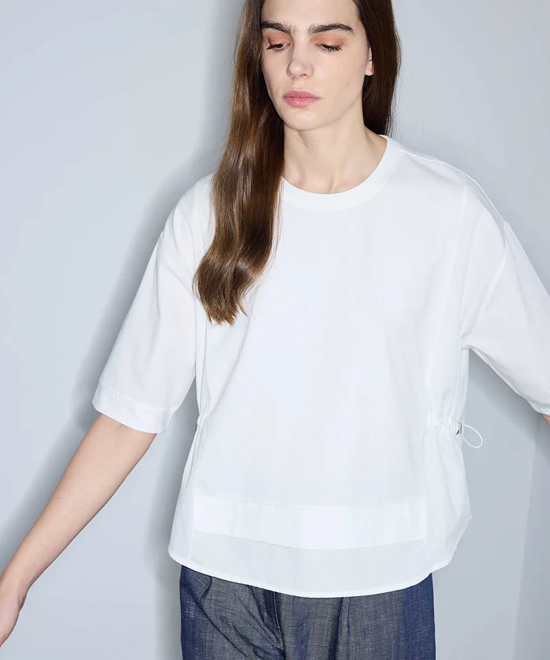 Adjustable Waist Mixed Media T-Shirt
