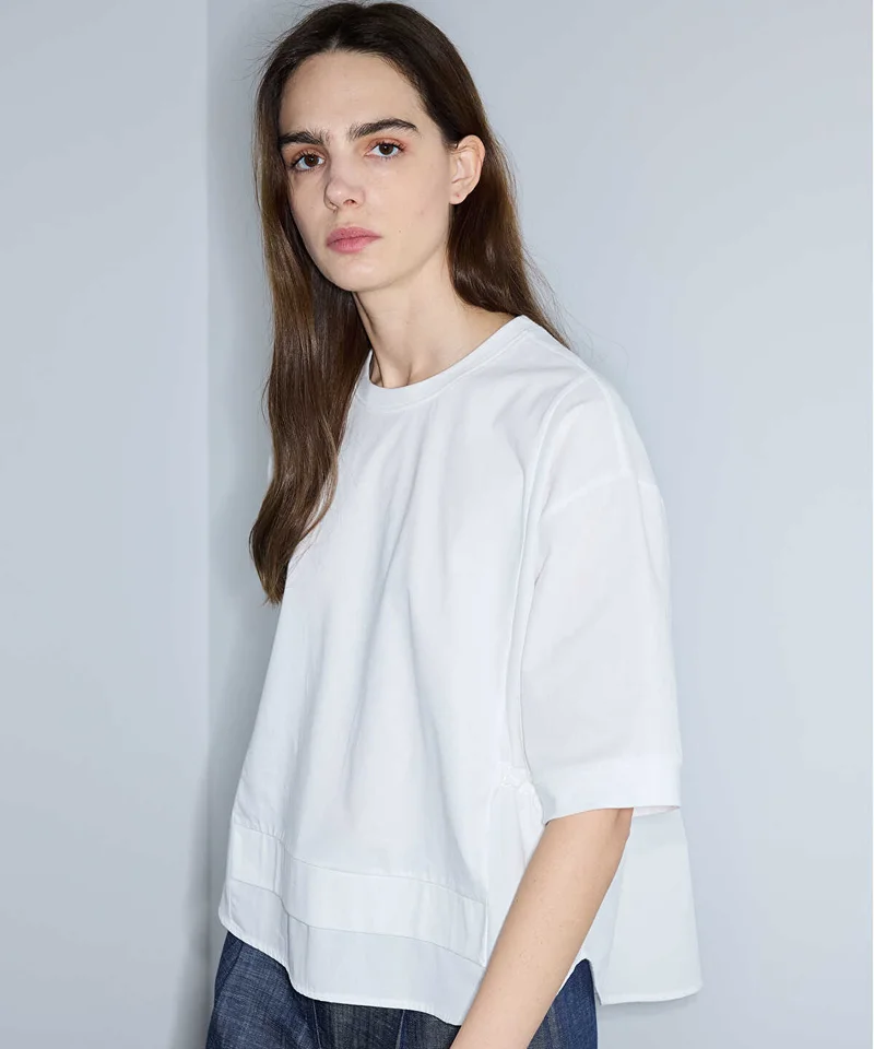 Ipekyol  Adjustable Waist Mixed Media T-Shirt for Women | Best Price UAE