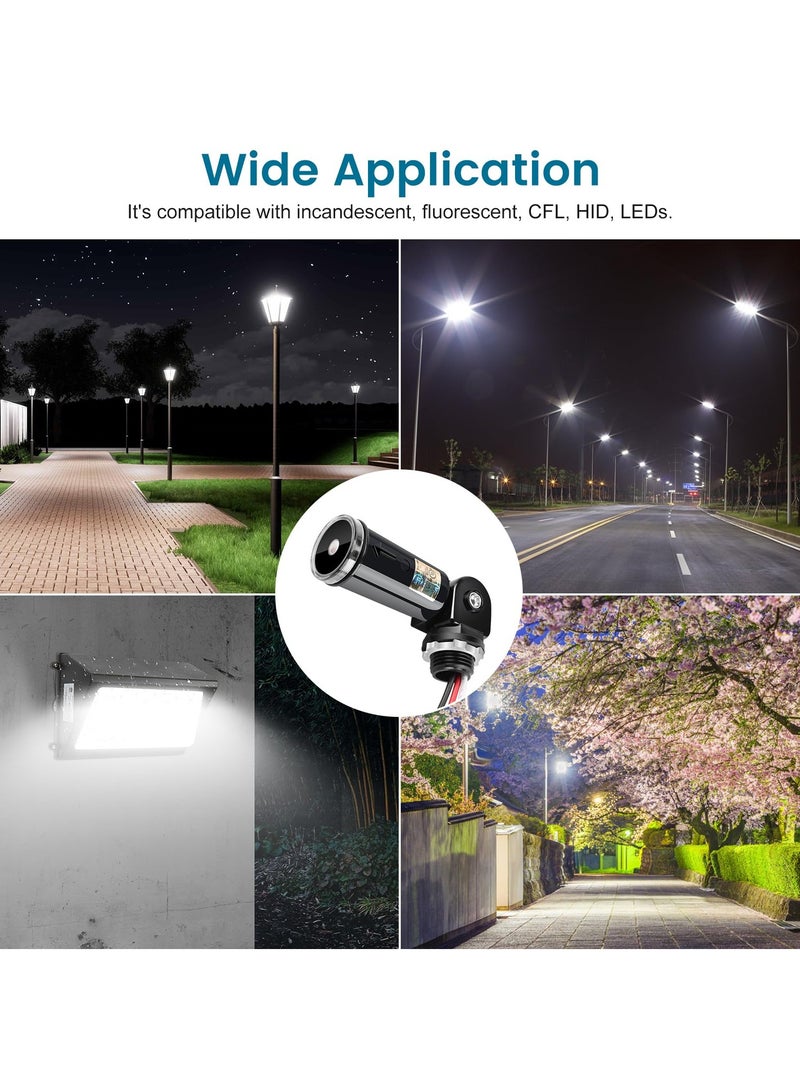 Outdoor Photocell Sensor, Dusk to Dawn Day Night Sensor Swivel Mount Conduit Lighting Control Photoelectric Switch 110V 120V 220V 240V Input UL Listed IP65 Waterproof Photocell for Outdoor Light - Image 5