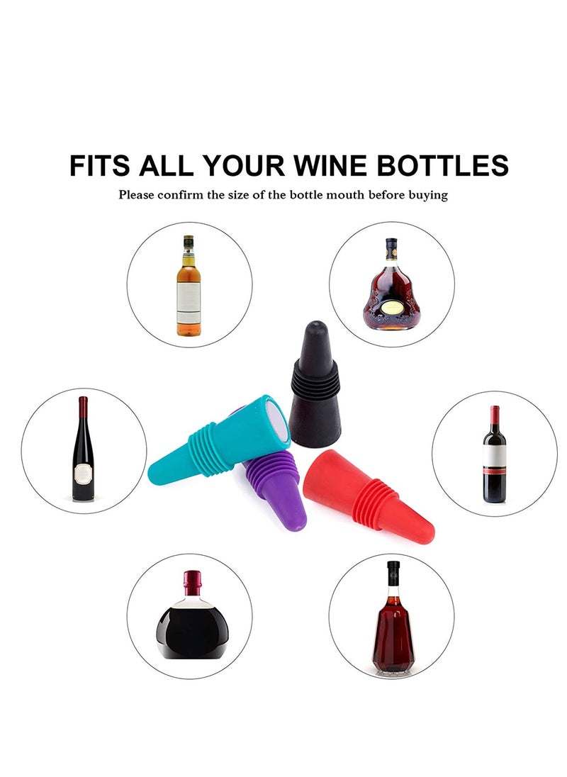 SYOSI - Stoppers Beverage Bottle Sealer Soft Silicone Bottle Stoppers Corks with Grip Top for Keeping Beverage Fresh, 4 Pack - Image 1