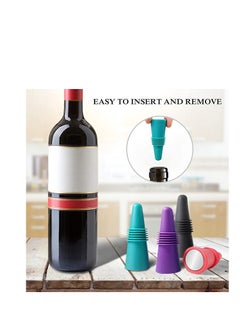 SYOSI Stoppers Beverage Bottle Sealer Soft Silicone Bottle Stoppers Corks with Grip Top for Keeping Beverage Fresh, 4 Pack  - Image 2