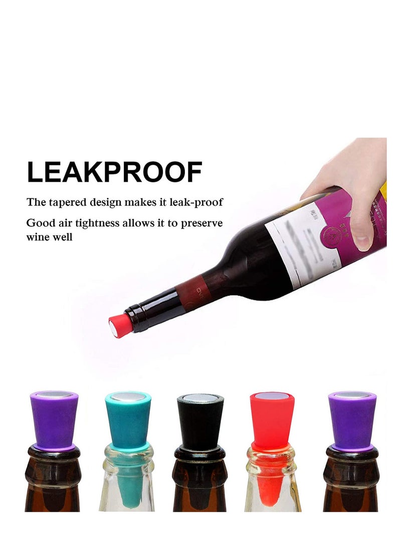 SYOSI - Stoppers Beverage Bottle Sealer Soft Silicone Bottle Stoppers Corks with Grip Top for Keeping Beverage Fresh, 4 Pack - Image 1