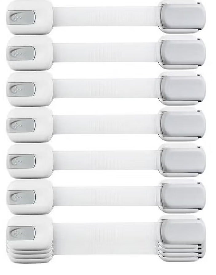 ARSTID Child Safety Strap Locks (10 Pack) Baby Locks for Cabinets and Drawers, Toilet, Fridge & More. 3M Adhesive Pads. Easy Installation, No Drilling Required - Image 1