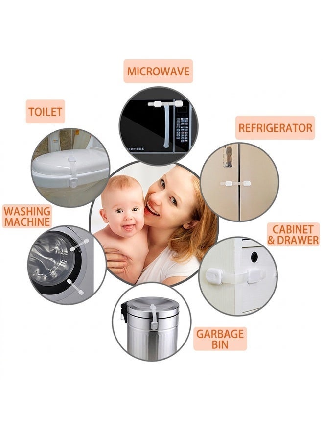 ARSTID Child Safety Strap Locks (10 Pack) Baby Locks for Cabinets and Drawers, Toilet, Fridge & More. 3M Adhesive Pads. Easy Installation, No Drilling Required - Image 2