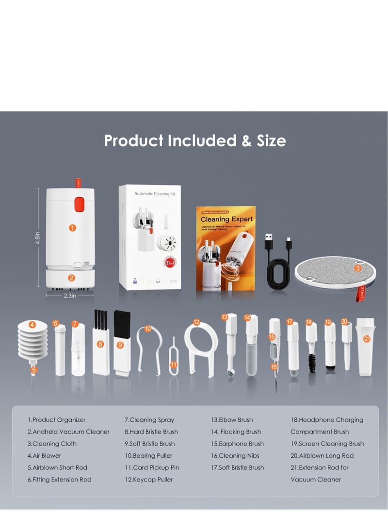 Excefore - 21 in 1 Multi Functional Electronic Cleaning Kit, Keyboard Cleaning Kit, Suitable for Airpods, iPhone, Ipad, Earbuds, Laptop, Computer, Camera, Lens, Monitor, Keyboard - Image 1