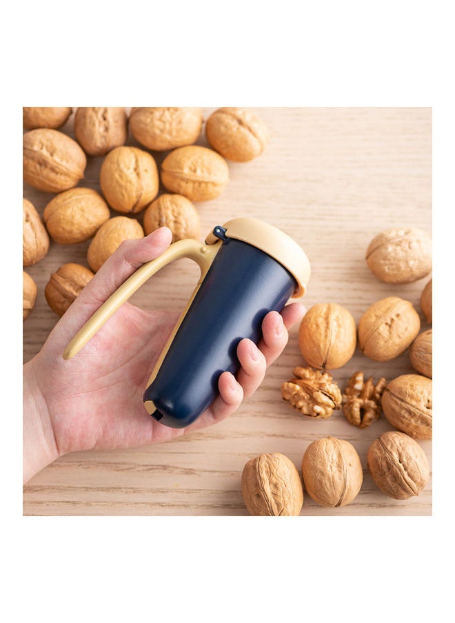 NIBEMINENT - Multifunctional Splash Proof Nut Cracker With Handle Blue/Beige - Image 1