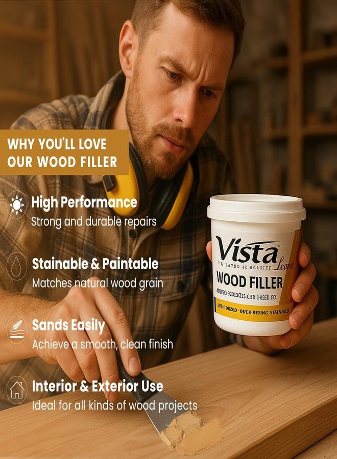 Vista Legno Wood Filler Replace Every Filler Putty | Repairs, Finishes & Patches | Paintable, Stainable, Sandable & Quick DryingQty -1 Litre (Teak) - Image 4