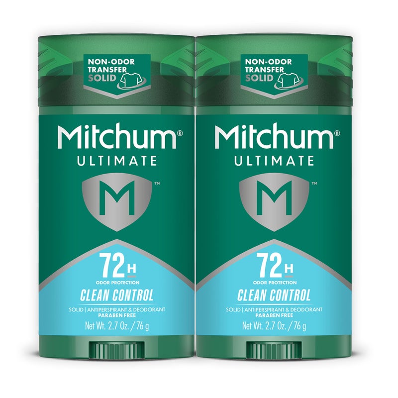 Mitchum Ultimate 72H Odor Protection Menâ€™s Antiperspirant & Deodorant, Invisible Solid, Clean Control, 2 pack - Image 1
