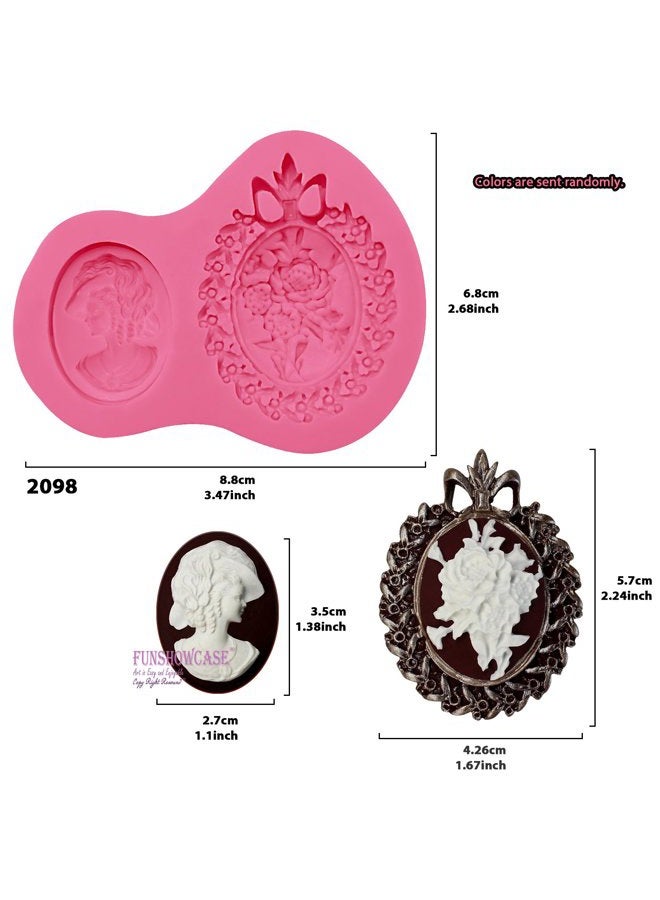 Funshowcase Cameo with Picture Frame Silicone Mold for Sugarcraft, Resin Epoxy, Jewelry, Chocolate, Polymer Clay Crafting Projects 2-Count - Image 3