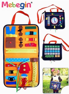 MEBEGIN 17 in 1 Felt Busy Board, Sensory Activity Board, Travel-friendly Busy Board for Toddlers, Preschool Education Learning Fine Motor Skills, Handy to Take Out, Great Educational Gift Choice  - Image 1