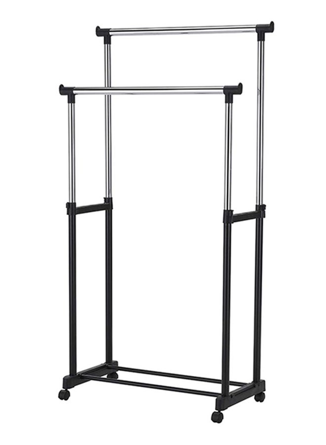 Dual Black/Silver Clothes Rack 84.5 x 43cm - Image 1