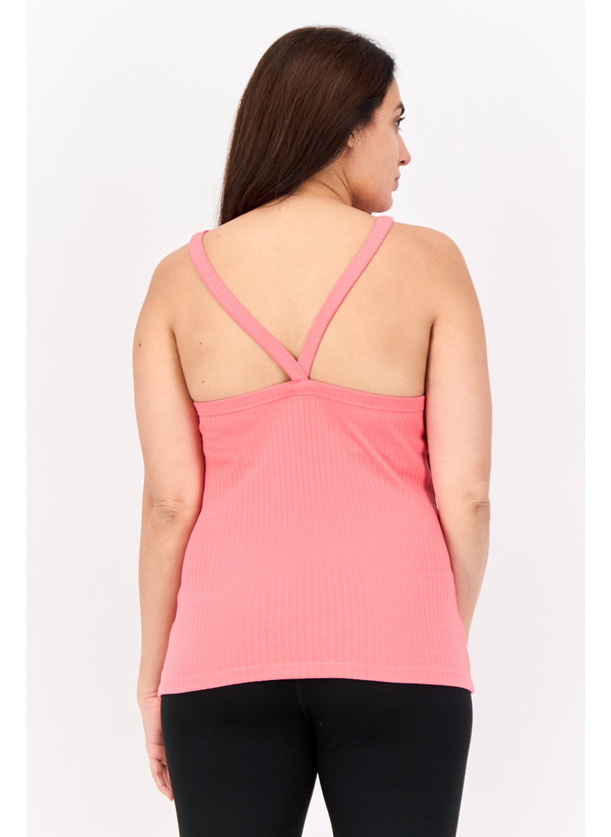 PUMA Women Slim Fit Embroidered Logo Sleeveless Outdoor Tank Top, Pink  - Image 3
