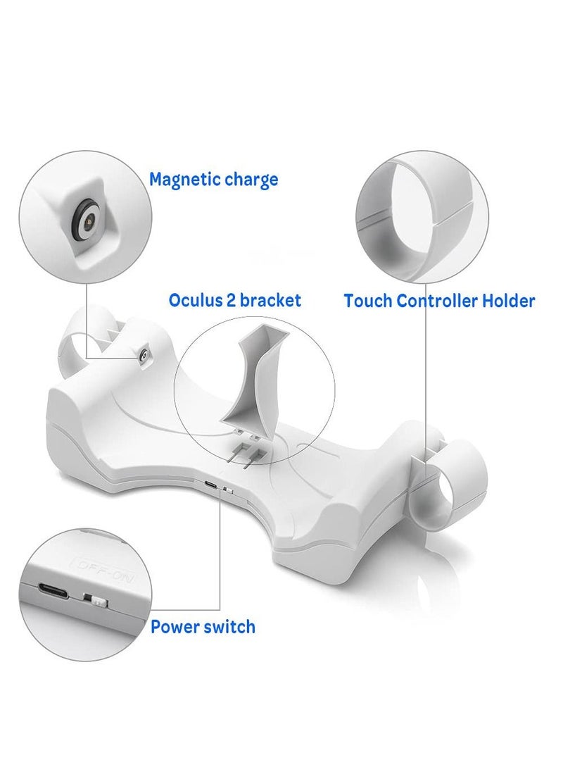 KASTWAVE - Charging Station for Oculus Quest 2 USB Charging Dock Stand for VR Headset High-Speed Charging Station Stand With Breathing Light for Quest 2 Handle Storage Dock - Image 1