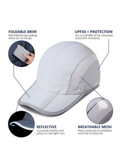 SYOSI Men Women Baseball Cap Reflective Folding Outdoor Hat Adjustable Unstructured Design UPF 50+ Sun Protection Sport Hats Unisex Baseball Cap  - Image 5