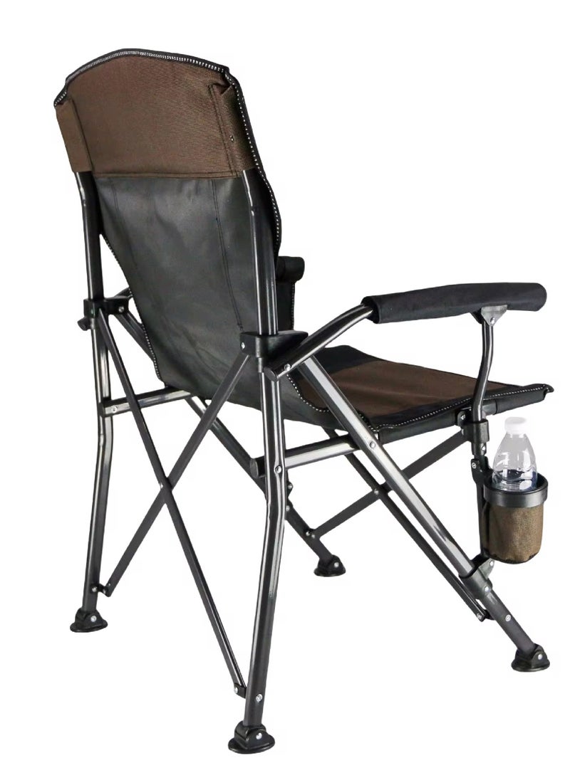 Rock Pow Outdoor Portable Camping Chair Lightweight Folding Camping Chair Heavy Duty Support 145KG High Back Padded Lawn Chair with Arm Rest Cup Holder and Portable Carrying Bag  - Image 4