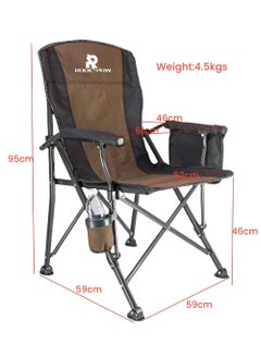 Rock Pow Outdoor Portable Camping Chair Lightweight Folding Camping Chair Heavy Duty Support 145KG High Back Padded Lawn Chair with Arm Rest Cup Holder and Portable Carrying Bag  - Image 2