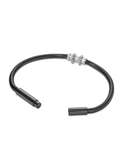 CERRUTI 1881 Flavio Grey Cable with Stainless Steel Small Motif Bracelet for Men  - Image 3