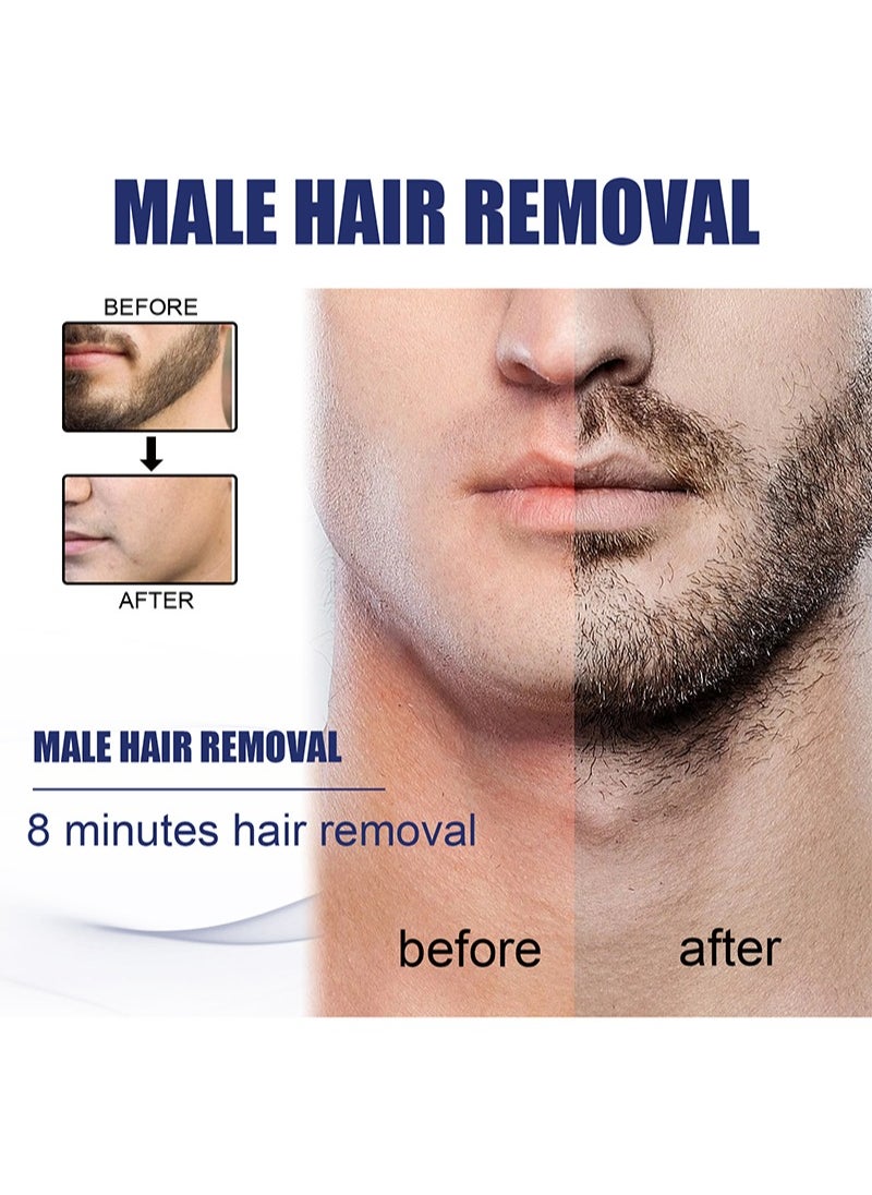 EELHOE - Men's Permanent Hair Beard Removal Cream, Men's Beard Hair Removal, Permanent Mild Depilatory Fresh Boost Hair Removal Cream for Men, for Face, Forearms, Legs, Chest, Arms - Image 1