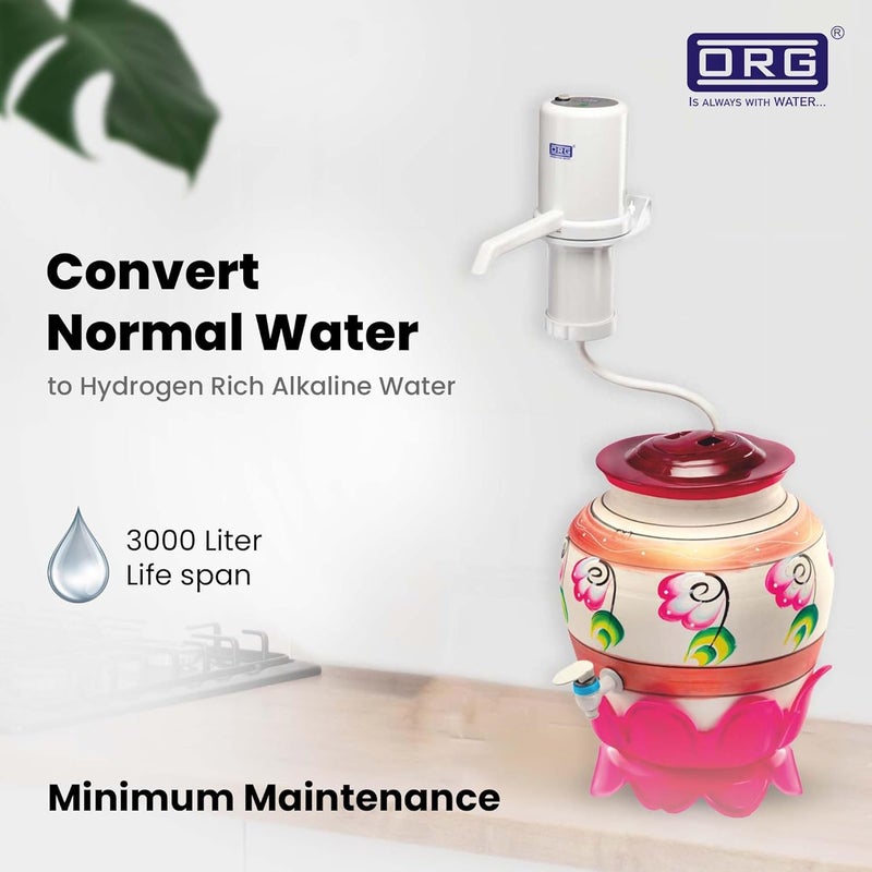 O R G ORG Engitech IONPOT Antioxidant Alkaline Water Reduces ORP Boosts Hydrogen Replaceable BioCeramic Cartridge Long Battery Life Low Maintenance Bottom Loading  - Image 4