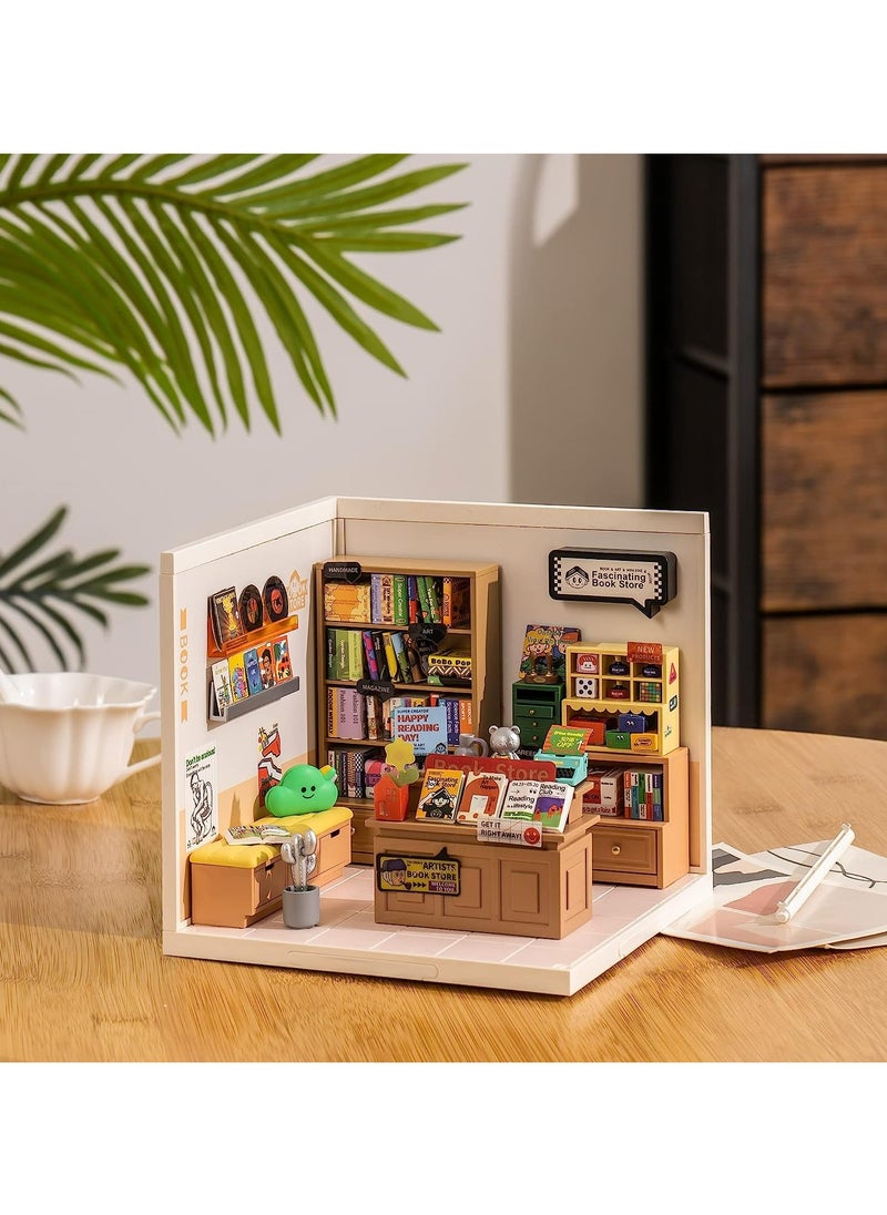 روبوتايم Rolife سوبر الخالق مكتبة رائعة البلاستيك DIY مصغرة البيت كيت DW004، DIY 3D الألغاز للبالغين / المراهقين، هدية فريدة من نوعها للهواية الحرفية وديكور المنزل الإبداعي  - Image 5