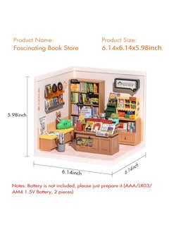 Robotime Rolife Super Creator Fascinating Book Store Plastic DIY Miniature House Kit DW004, DIY 3D Puzzles for Adults/Teens, Unique Gift for Craft Hobby and Creative Home Decor  - Image 2