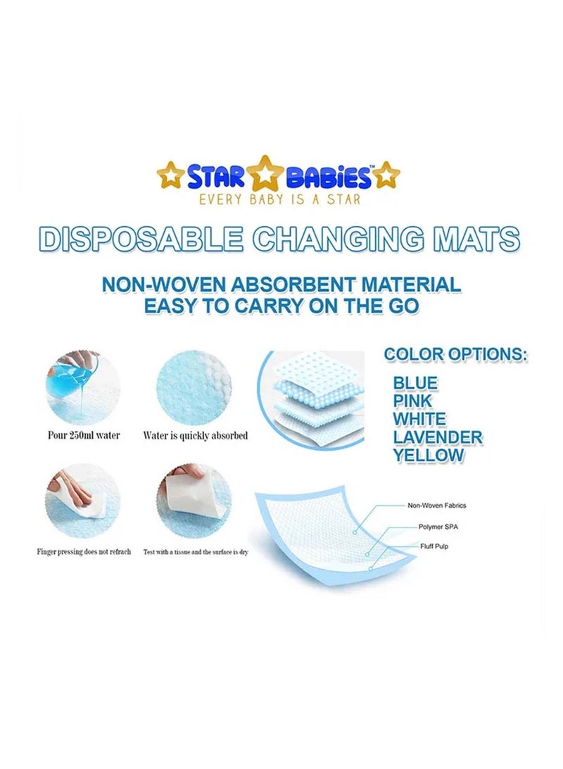 STAR BABiES Star Babies - Combo Pack of 2- Disposable Changing Mat Pack of 12 with Scented Bag (5 Pcs w/Dispenser) - White  - Image 3