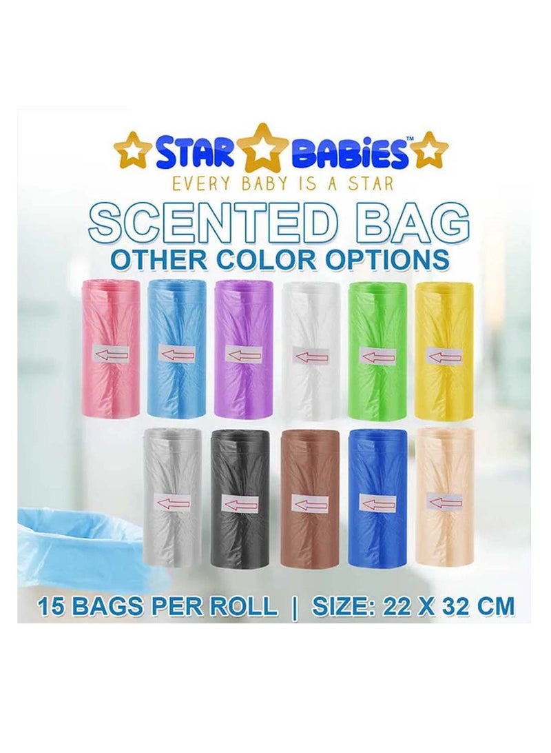 STAR BABiES Star Babies - Combo Pack of 2- Disposable Changing Mat Pack of 12 with Scented Bag (5 Pcs w/Dispenser) - White  - Image 4