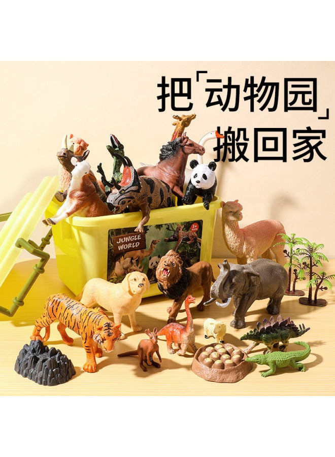 36-Piece Children's Mini Animal Figure Toy Set with Storage Box - Image 3