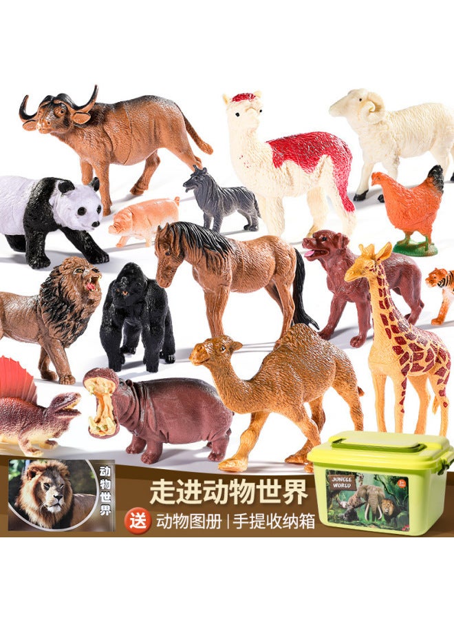 36-Piece Children's Mini Animal Figure Toy Set with Storage Box - Image 2