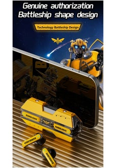 TRANSFORMERS Transformers TF-T01 Wireless Bluetooth Earbuds Gaming Headphones Long Battery Life Headset Low Latency HIFI Stereo Sound with Music Noise Cancellation Calls Yellow  - Image 5