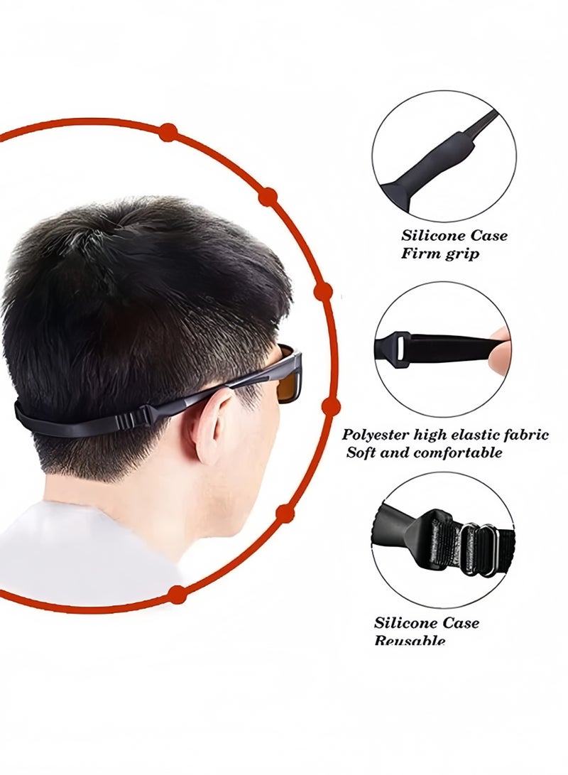 Lee Yon 2-Piece Adjustable Glasses Straps Universal Fit Rope Eyewear Retainer, Black  - Image 2
